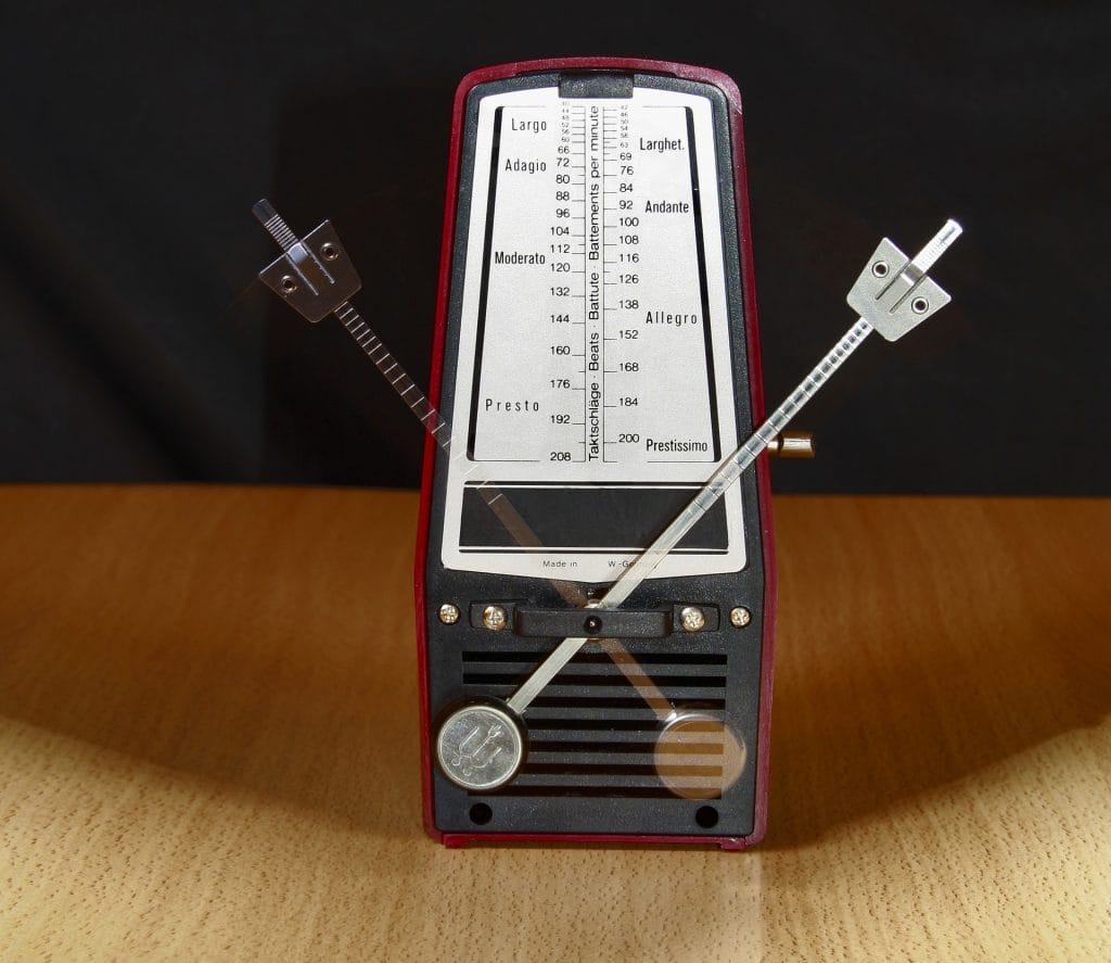 A metronome keeping time