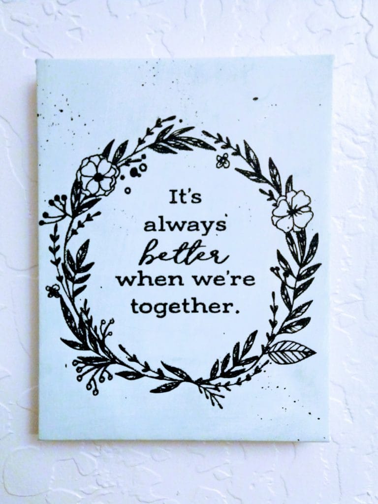 A hand-lettered sign that reads "Better Together"
